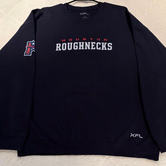 XFL UFL - Houston Roughnecks - Crew Neck Sweatshirt - Size XL (Extra Large) - Picture 1 of 2